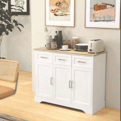 HOMCOM Modern Kitchen Sideboard Buffet Cabinet with Storage