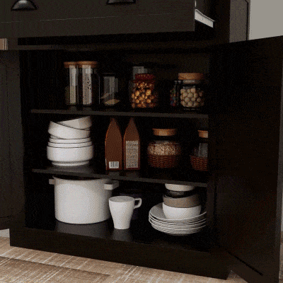 HOMCOM 71" Kitchen Pantry Cabinet with LED Lights, Black