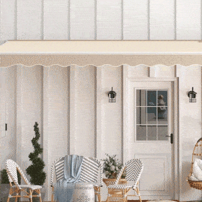 Outsunny 13' x 8' Retractable Patio Awning, Beige