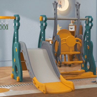 Qaba 3-in-1 Toddler Swing Slide Set, Indoor/Outdoor Playground