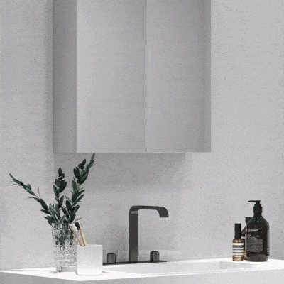 kleankin 24" x 24" Medicine Cabinet, Wall Mounted Bathroom Mirror Cabinet with Mirrored Doors, Adjustable Shelves and Soft Close Mechanism, High Gloss White