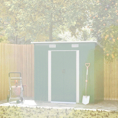 Outsunny 7'x 4' Metal Patio Storage Shed Garden Lockable Shed Tool Utility Storage Unit, Green