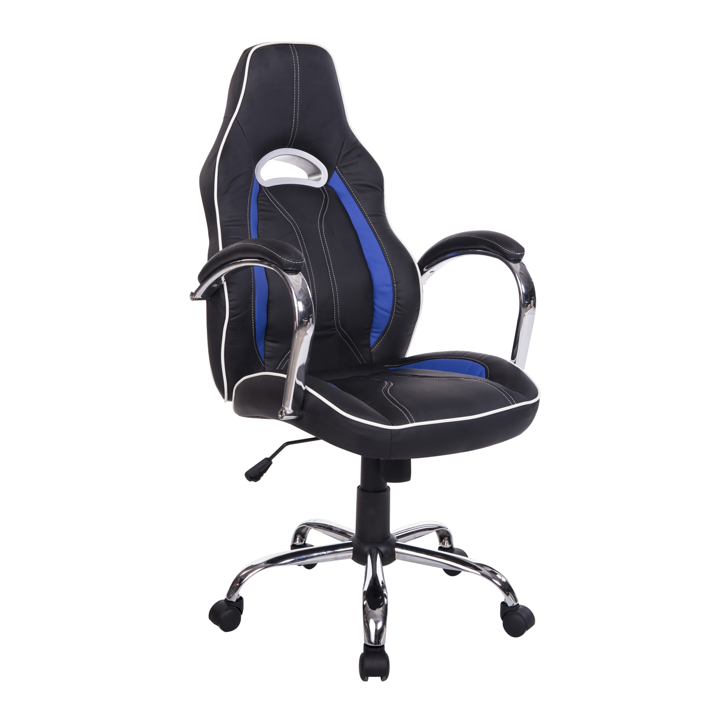 Race Car Style PU Leather Gaming / Office Chair Blue