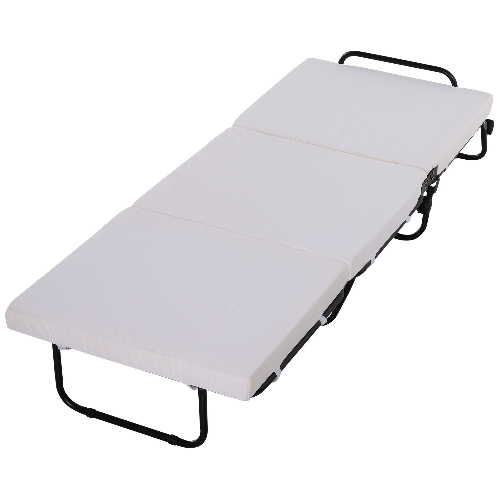 Folding Convertible Ottoman Sofa Bed with Metal Frame Wheels