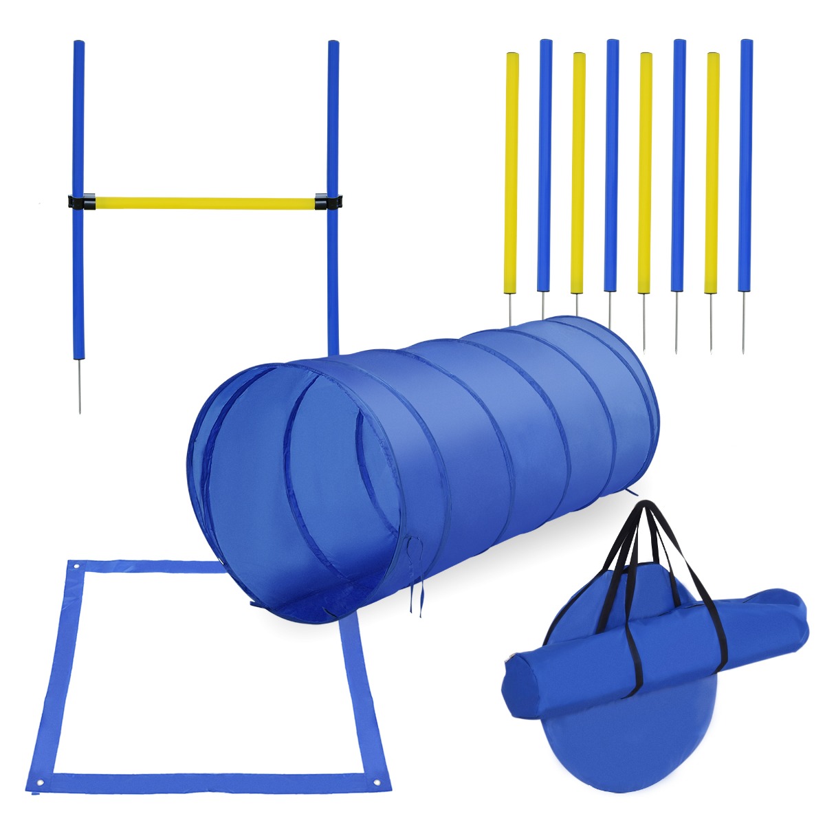 PawHut Backyard Competitive Dog Agility Training Kit Obstacle Course