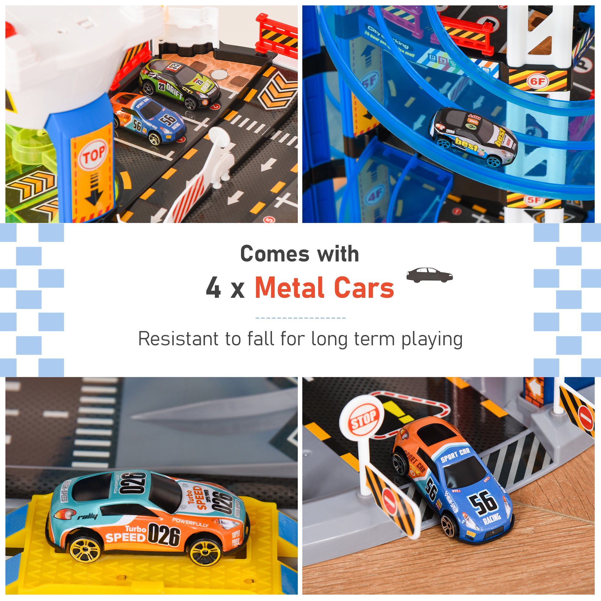Garaje De Coches Con Rampa Y Señales De Tráfico – Juguete Educativo De Pista Para Niños De 3 A 6 Años, Ideal Para Aprender Y Jugar