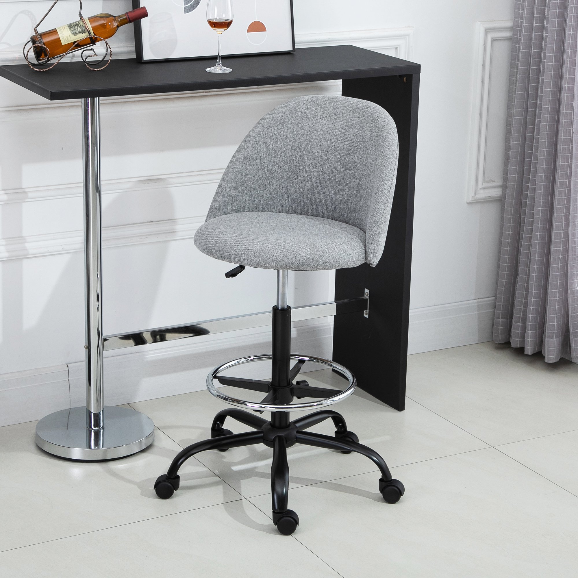 Vinsetto Ergonomic Drafting Chair with Adjustable Foot Ring Adjustable