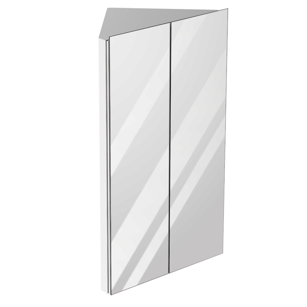 Kleankin Corner Mirror Cabinet Wall Mounted with Double Doors and 3 ...