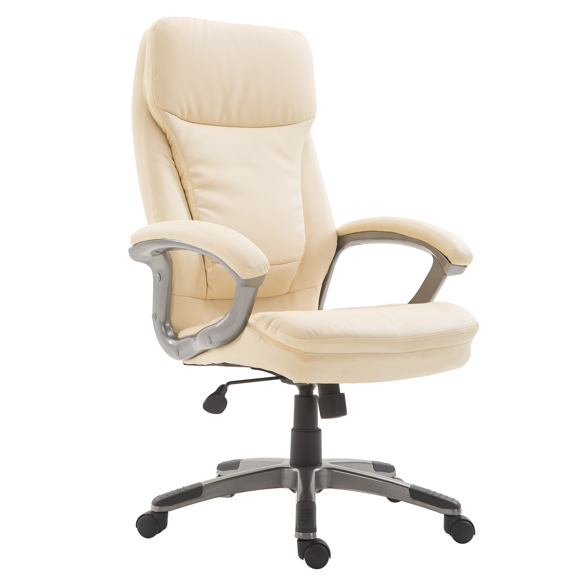 HOMCOM High Back Executive Office Chair Thick Padding Cream|AOSOM.CA