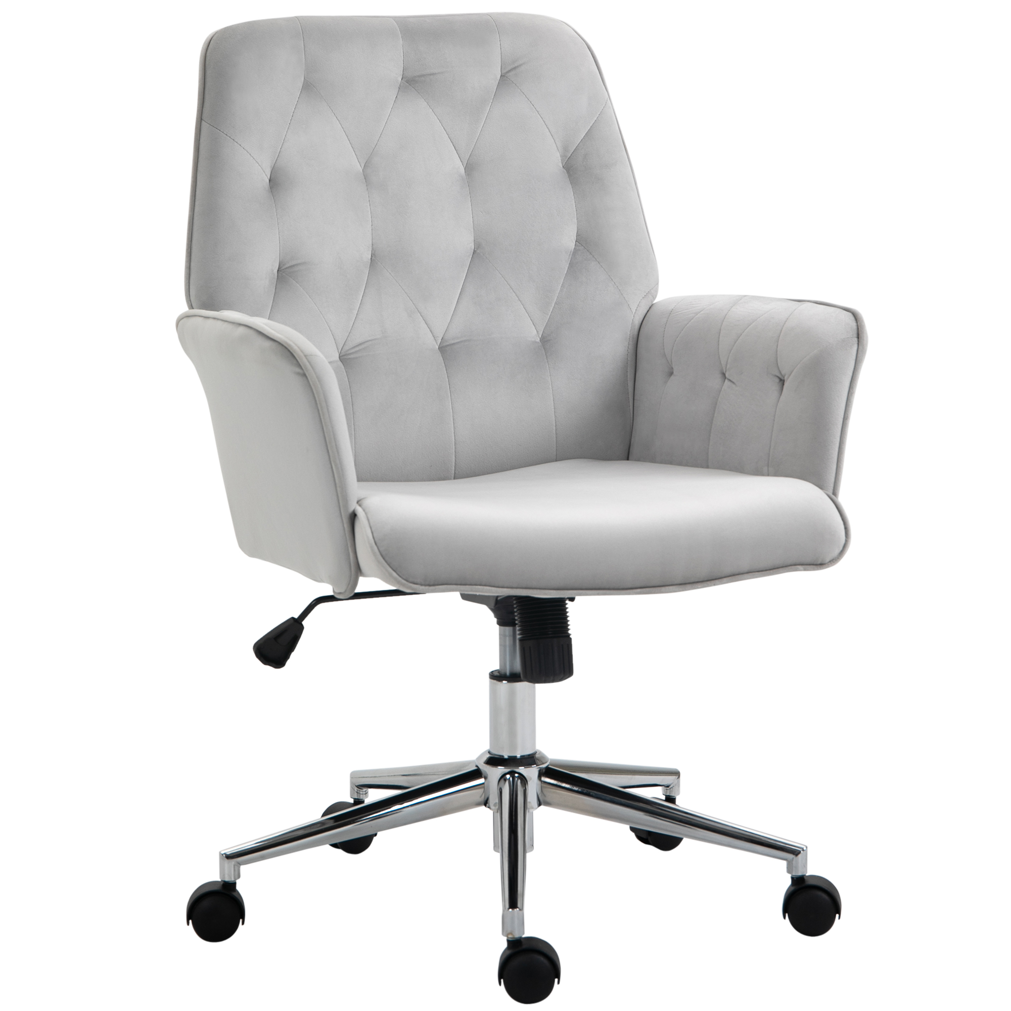 Vinsetto Modern MidBack Tufted Linen Fabric Home Office Task Chair