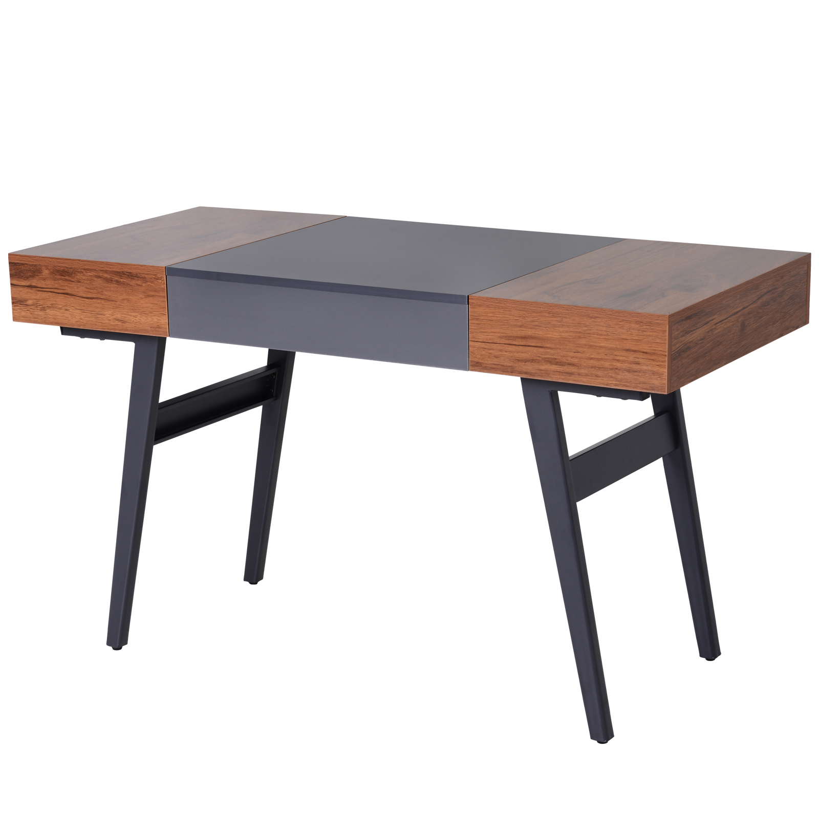 HOMCOM Expanding Computer Table Extendable Table Scandinavian Design ...