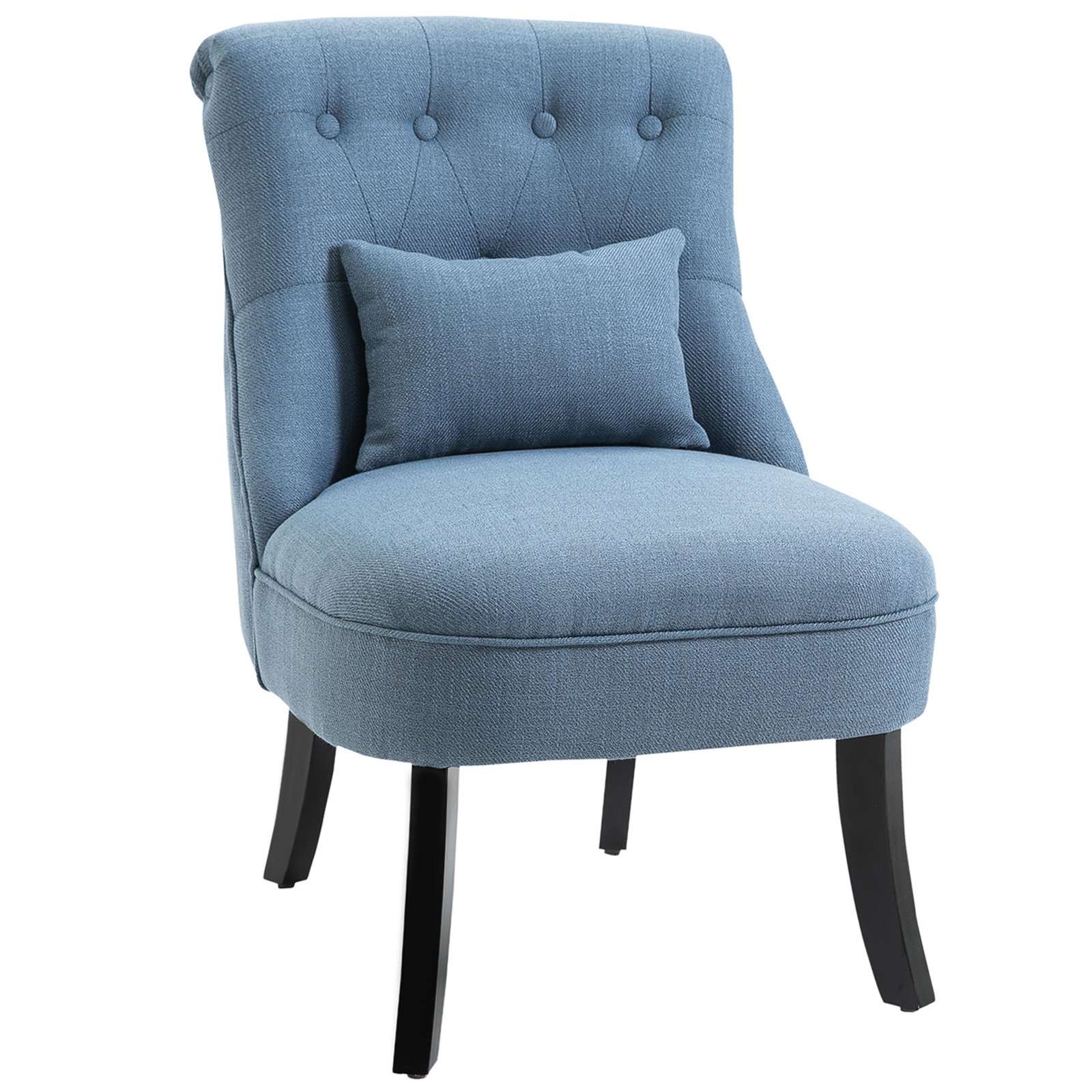 Small Button Tufted Accent Chair Mid Back Leisure Armchair with