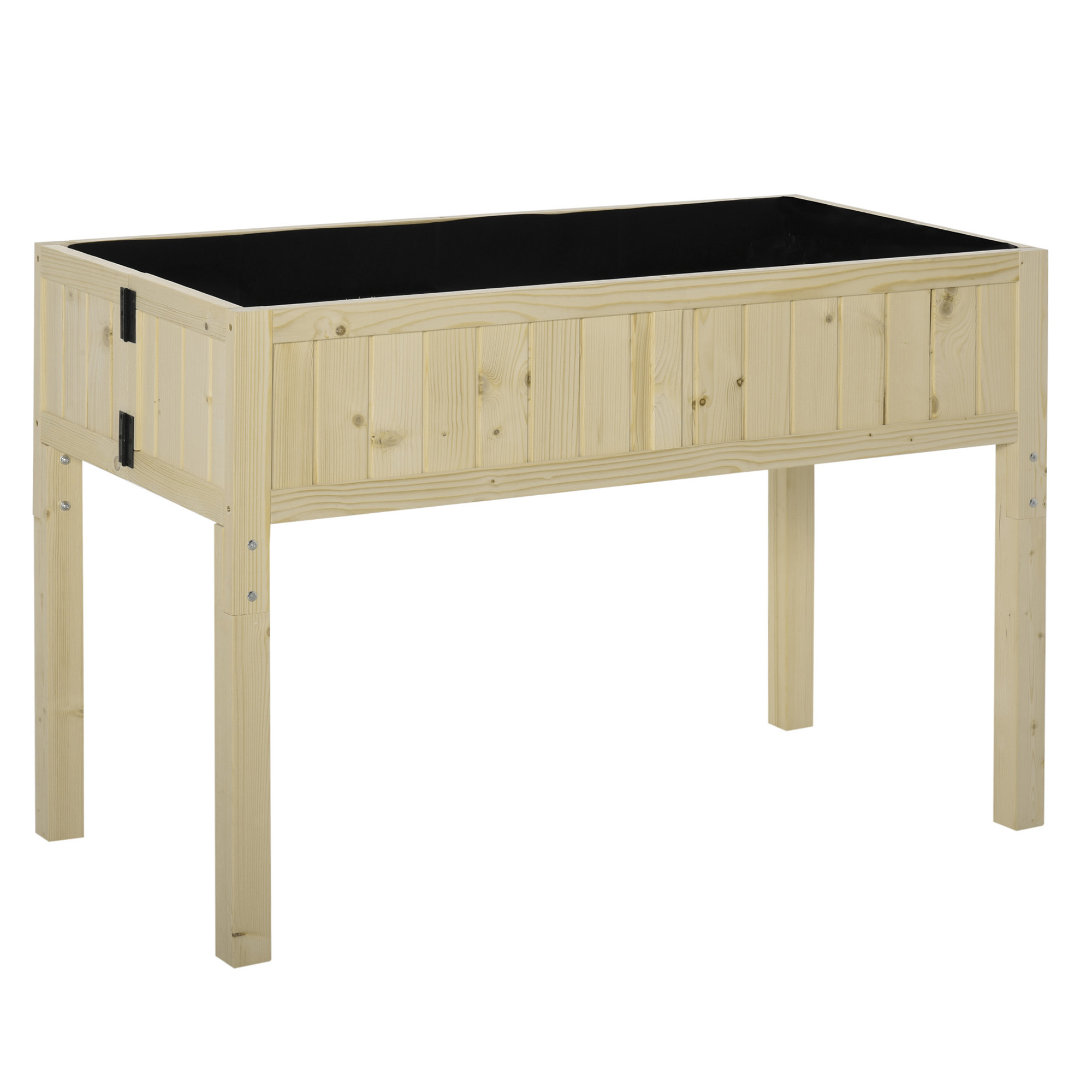 Outsunny Garden Planter Wood Rectangular Folding Outdoor Workstation with Drainage Hole 45.25&#039;&#039; x 22&#039;&#039; x 30&#039;&#039; | Aosom.com