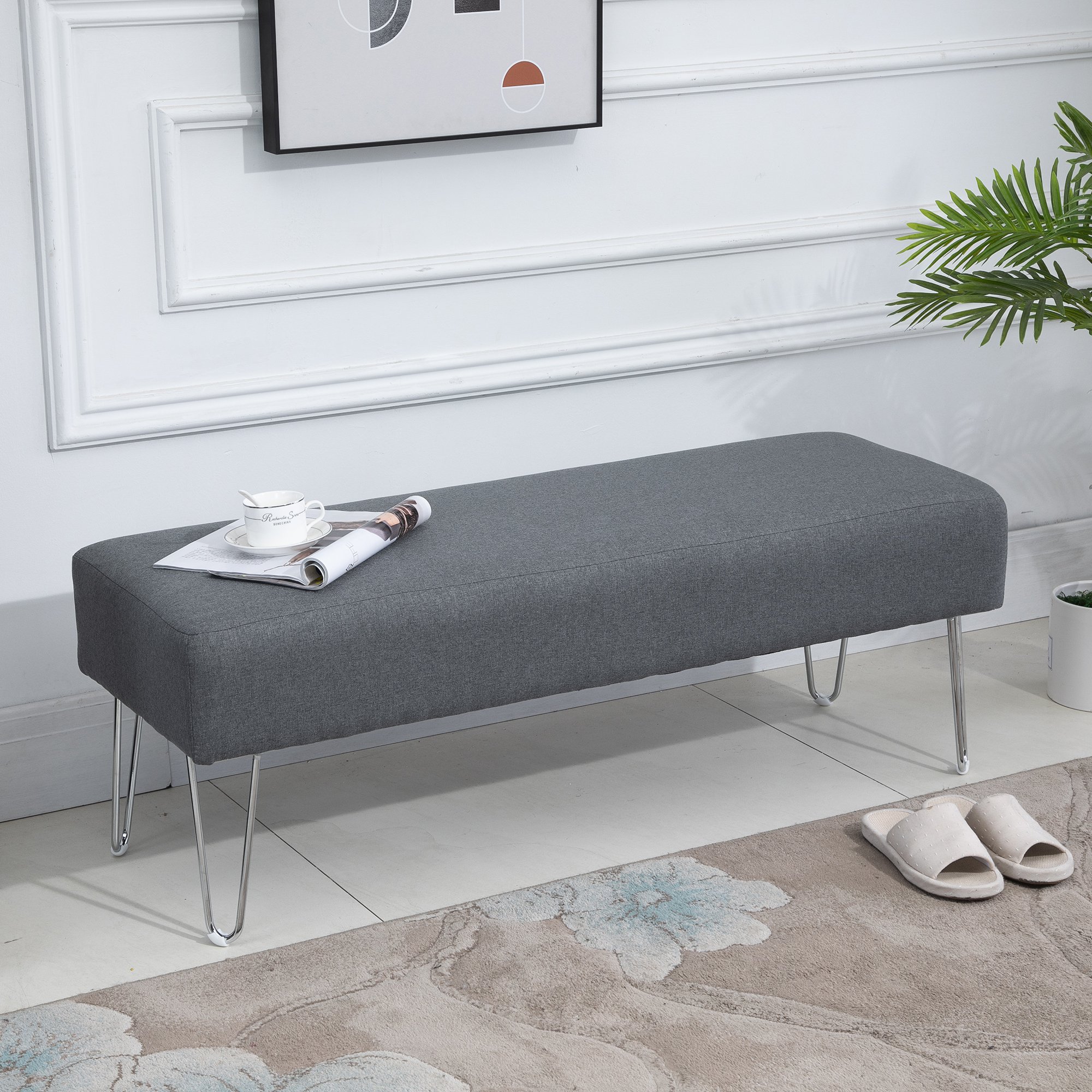 Upholstered Bed end Bench Footrest Stool Ottoman Bedroom