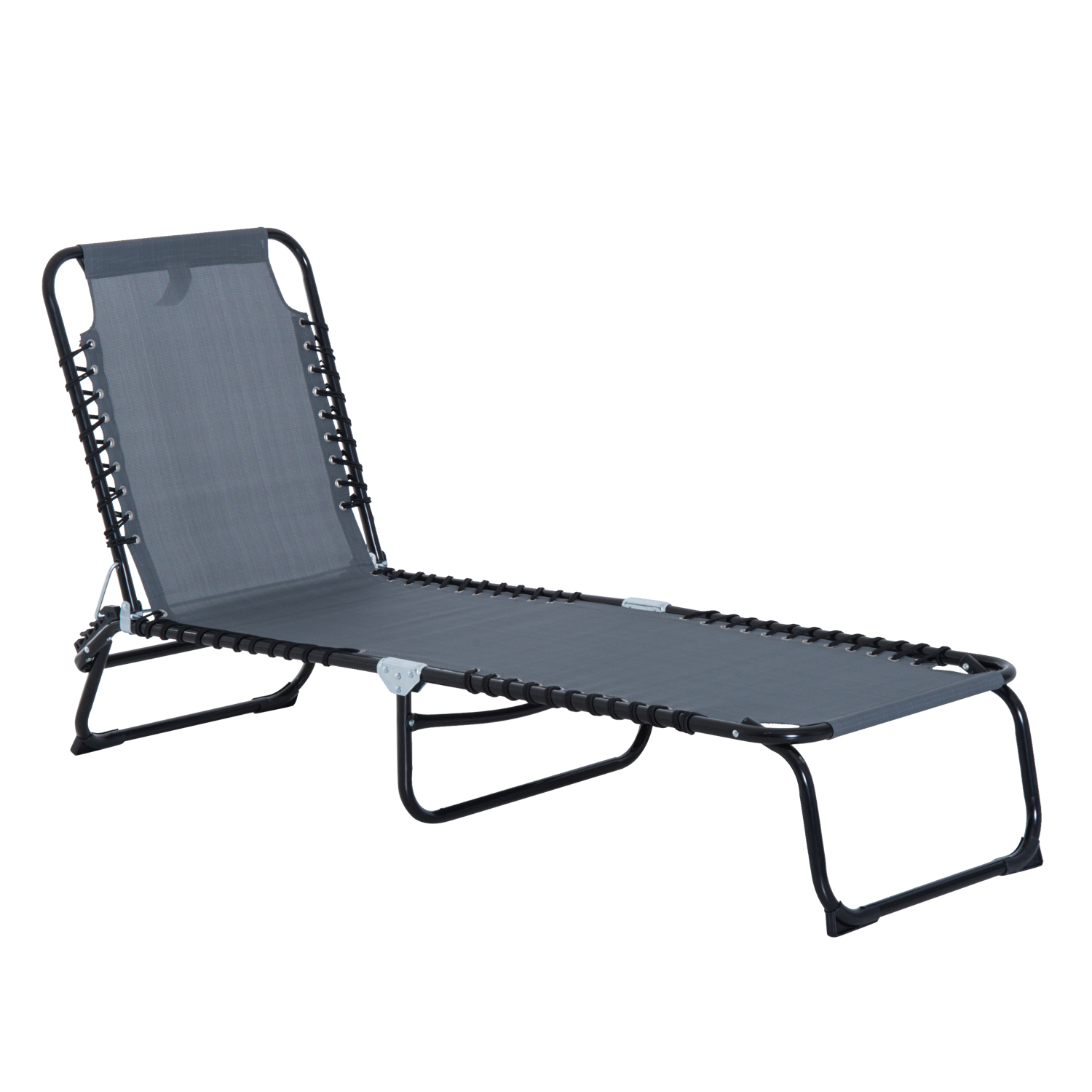 Outsunny 4Position Portable Reclining Beach Chaise Lounge TriFolding
