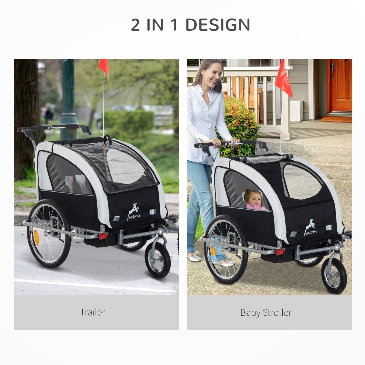 aosom double bike trailer