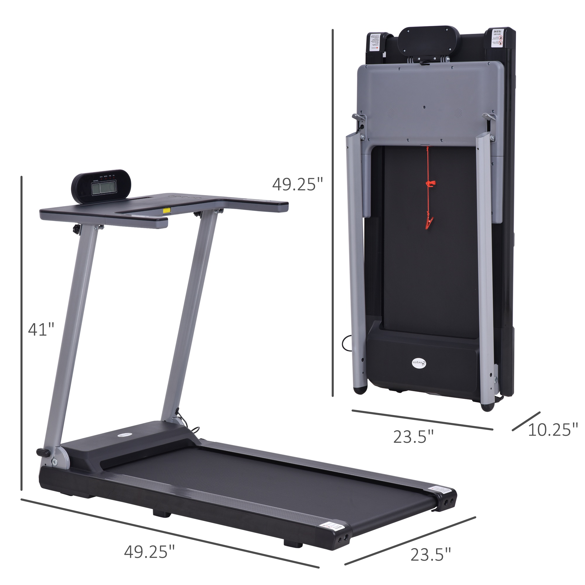 Soozier Treadmill Foldable Motorized with Motor & Table Board for