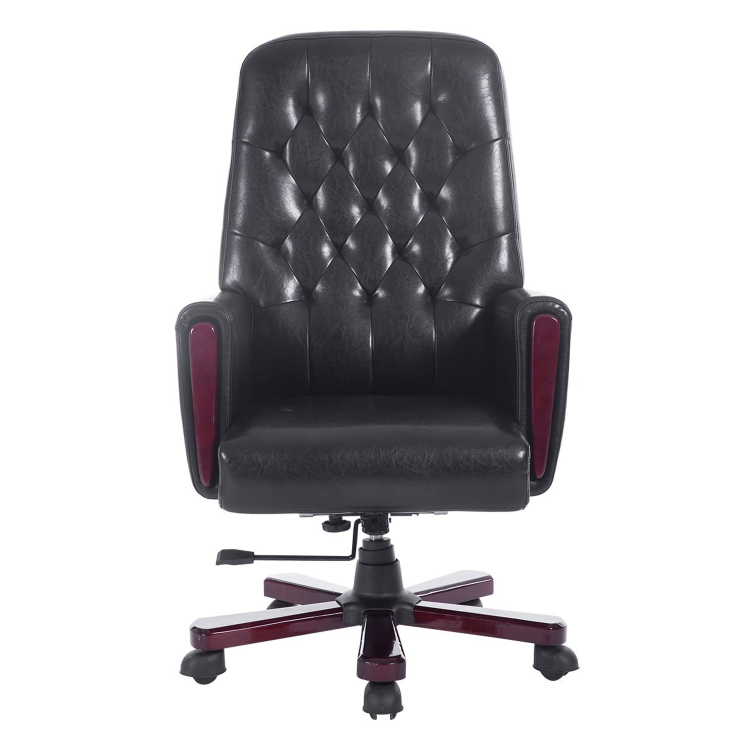 Deluxe Tufted High Back Office Chair Faux Leather Adjustable