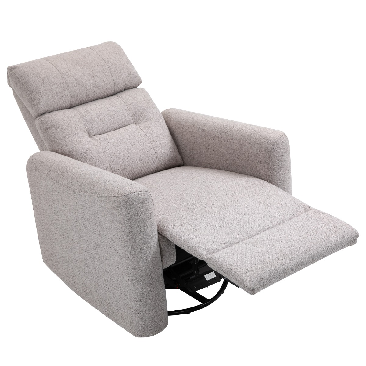 HOMCOM Manual Recliner Swivel Rocker Chair Theater Chair Single Sofa with  Linen Fabric for Living Room Bedroom, Beige