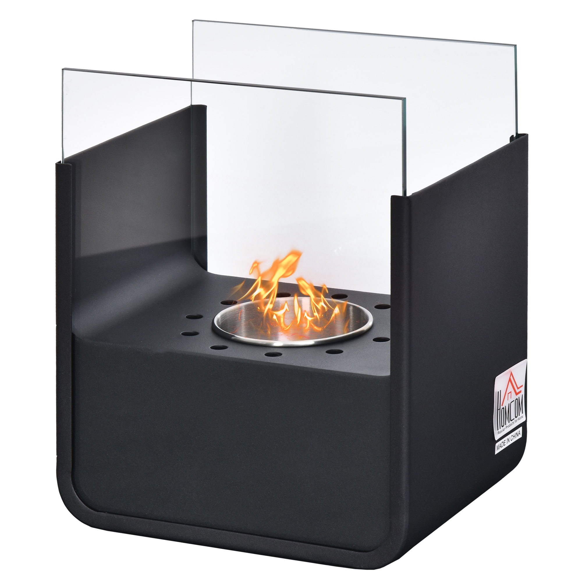 HOMCOM Portable Tabletop Ventless Ethanol Fireplace Indoor Outdoor Fire
