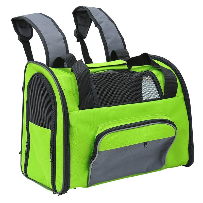 Pawhut Soft Sided Travel Pet Carrier Backpack Green