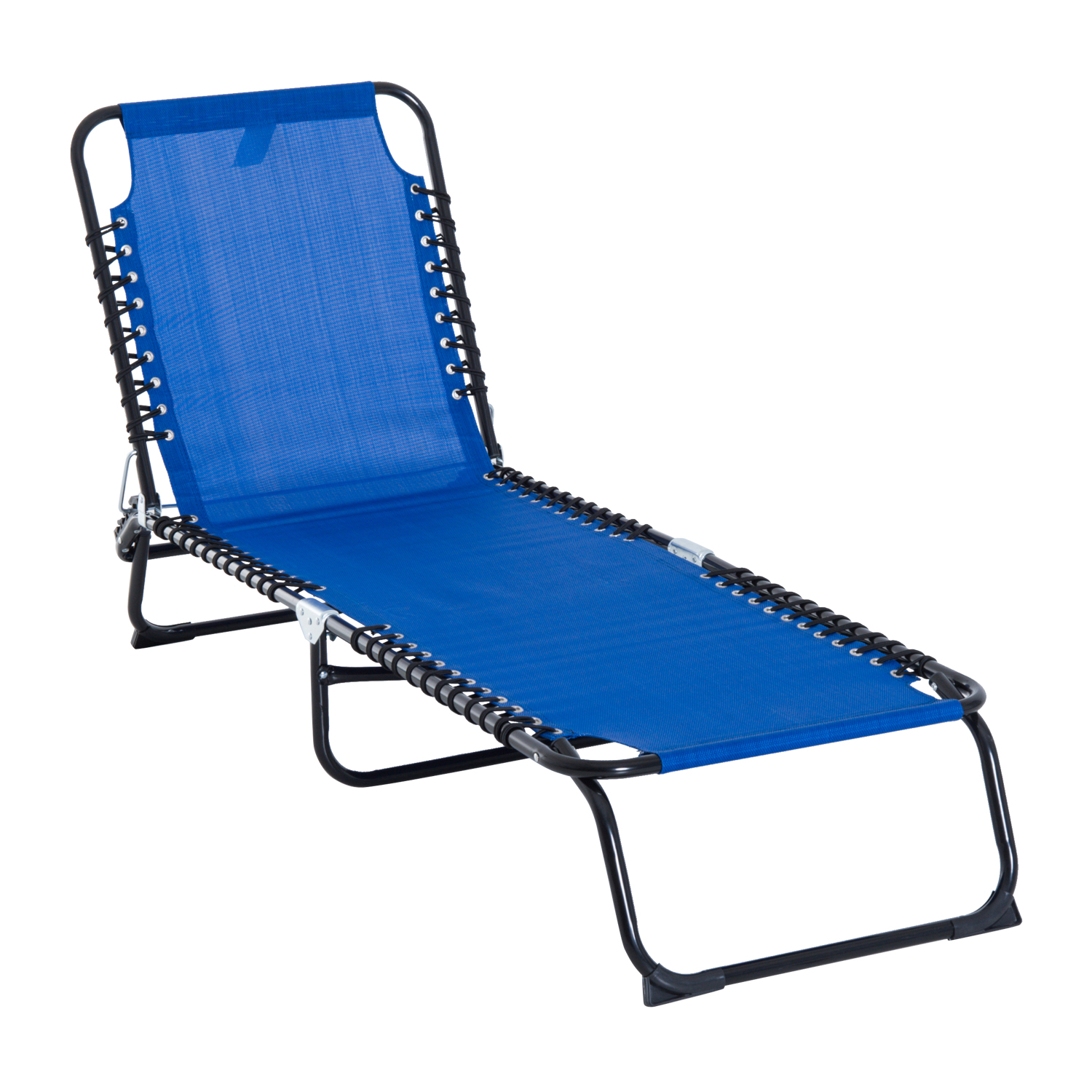 Outsunny 4Position Portable Reclining Beach Chaise Lounge Outdoor