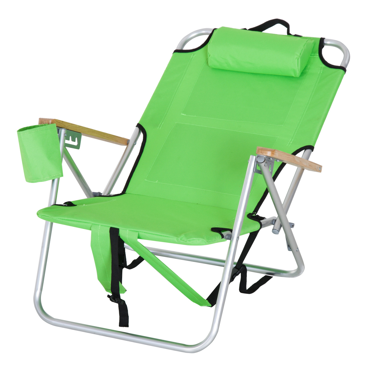 Outsunny Aluminum Outdoor Folding Reclining Camping Chair Backpack