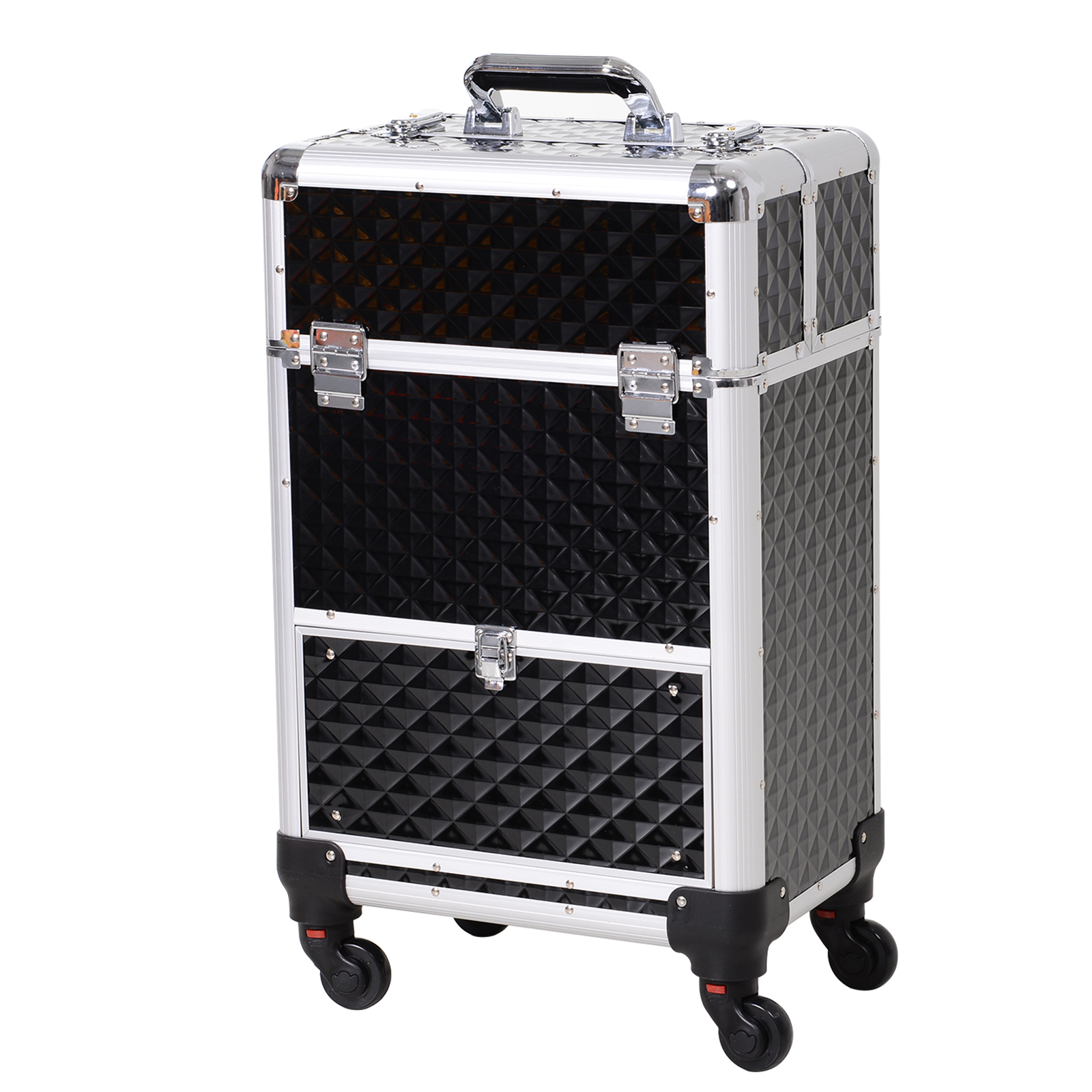 Makeup Case 20”Train Pro Aluminum Rolling Train Case Wheeled Box