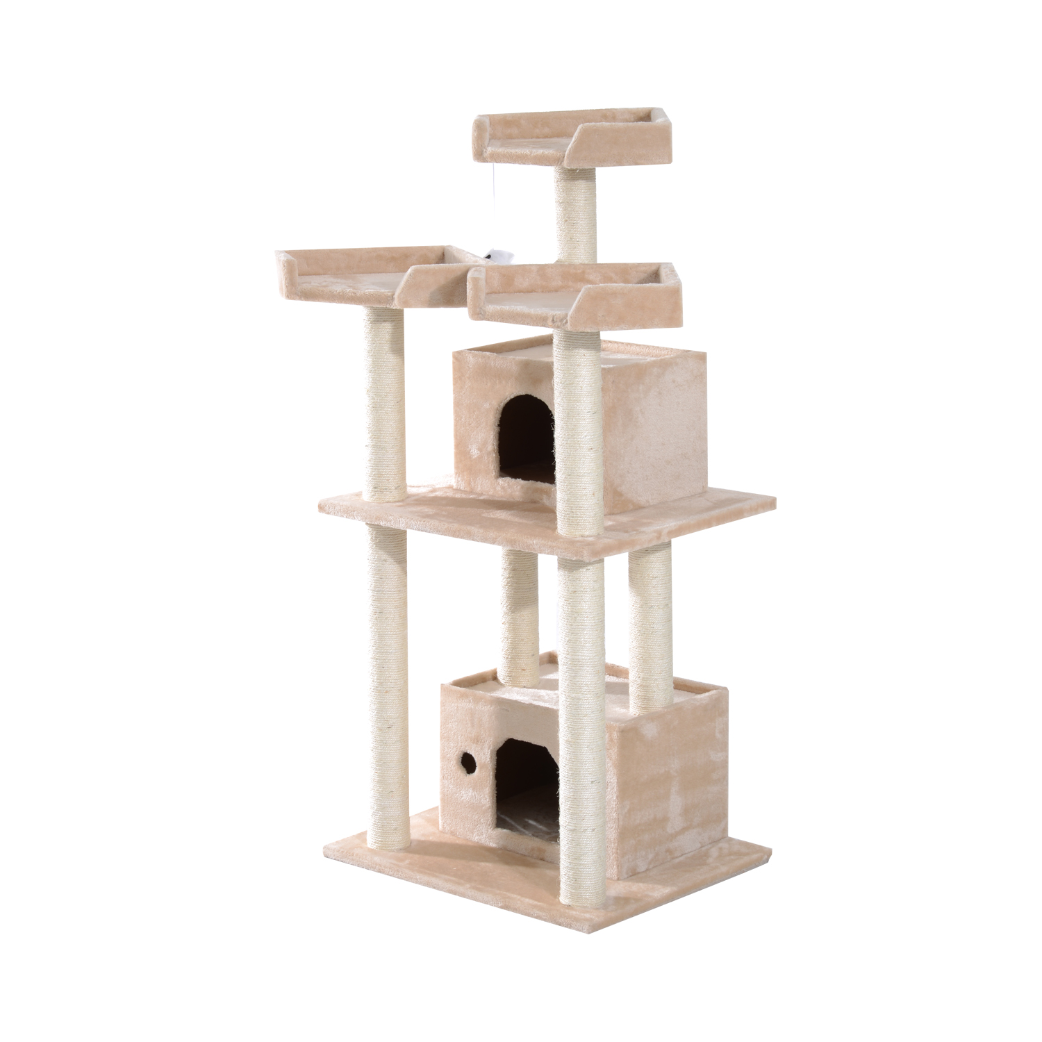 Pawhut 108" FloortoCeiling Adjustable Staggered Climbing Cat Tree Tower Aosom