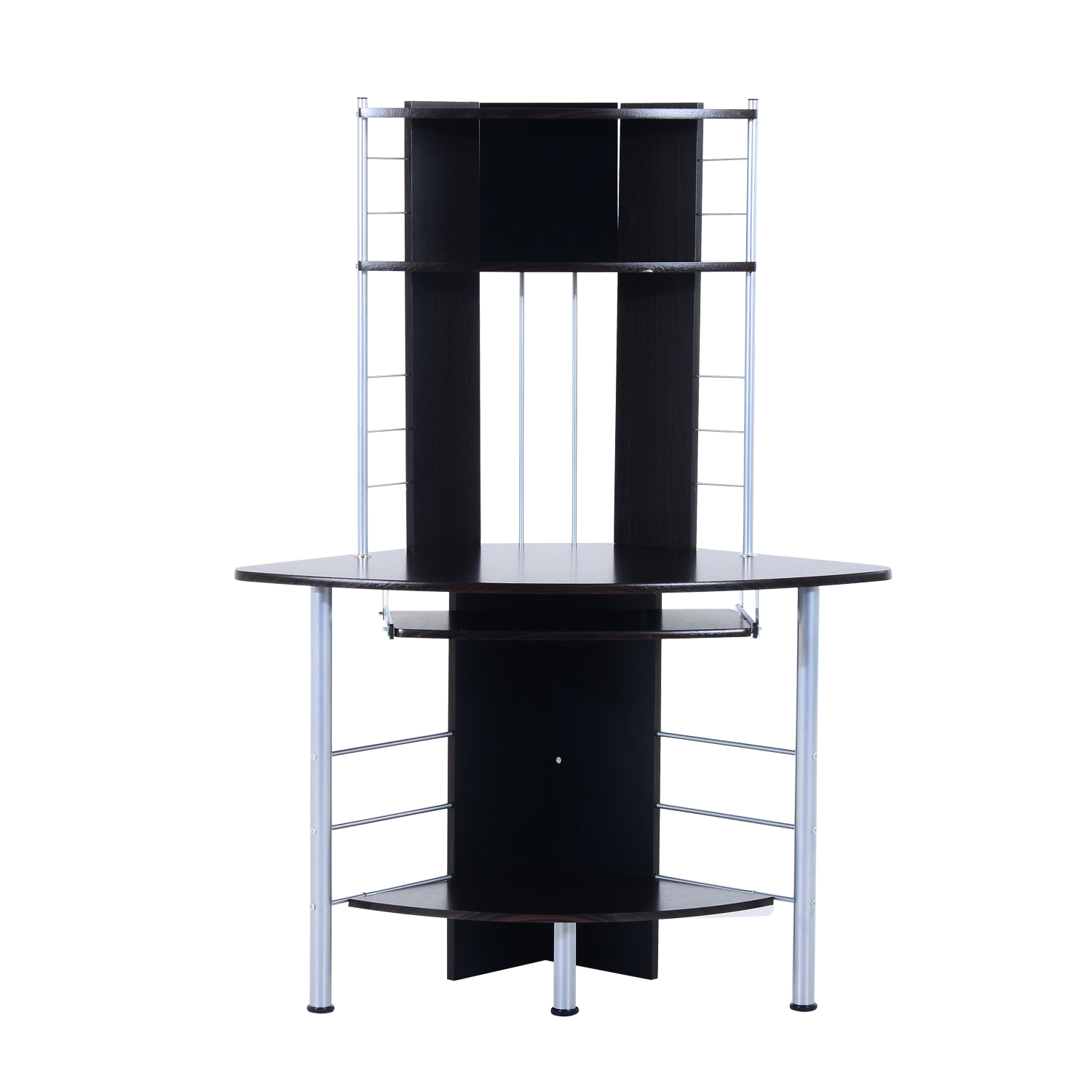 45" Arch Tower Corner Computer Desk with Hutch