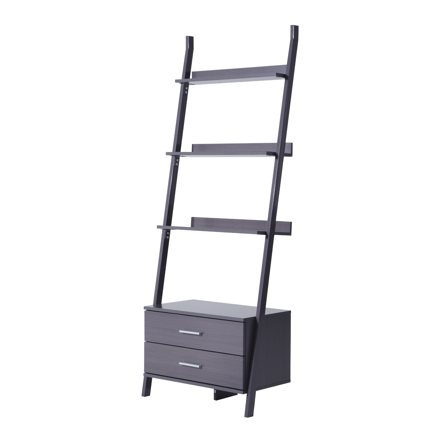 70" 4 Tier Leaning Ladder Storage Bookcase Shelf