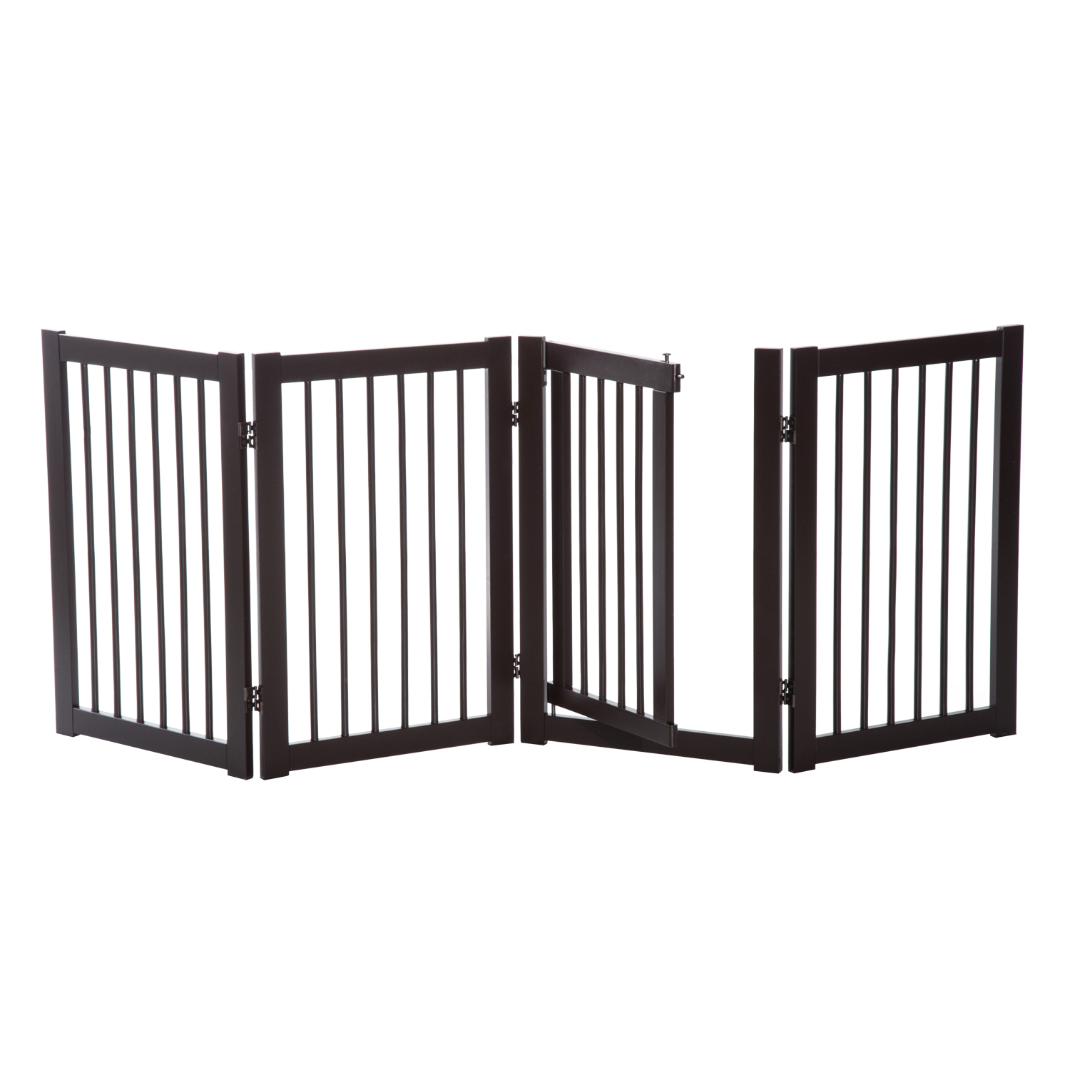 PawHut 31" x 81" Wooden Freestanding 4 Panel Safety Expandable Pet Gate