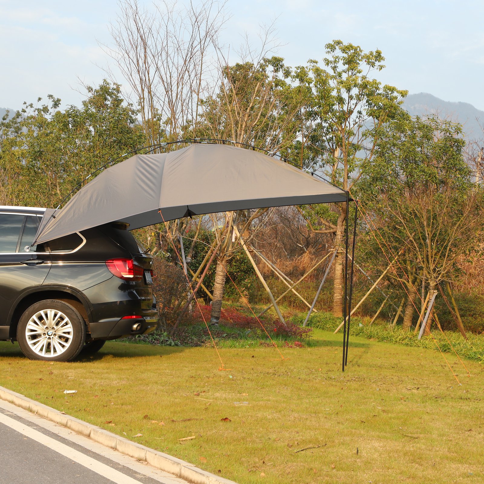 Outsunny Easy-Out Self Standing Rooftop Car Awning with UV/Water ...