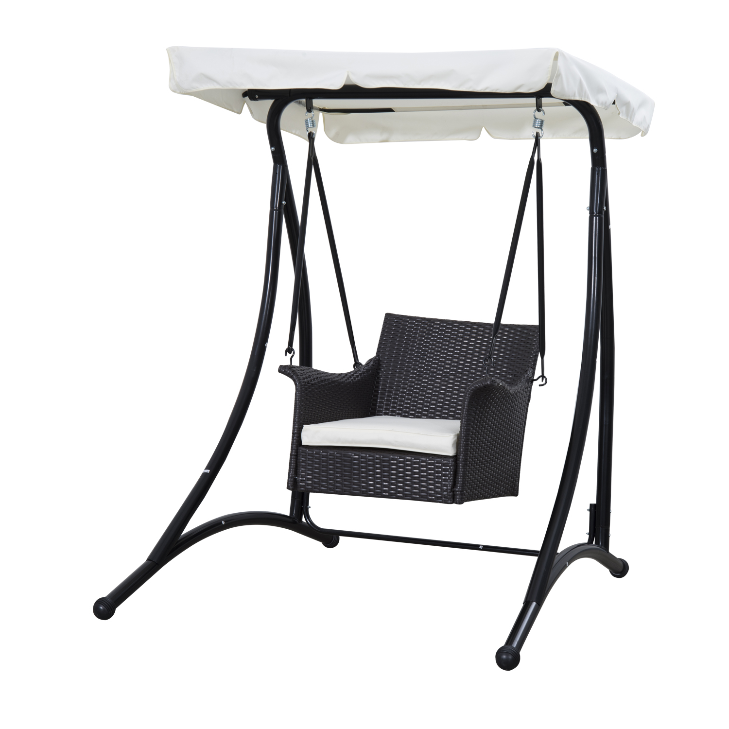 Outsunny Single Seat Rattan Wicker Swing Chair