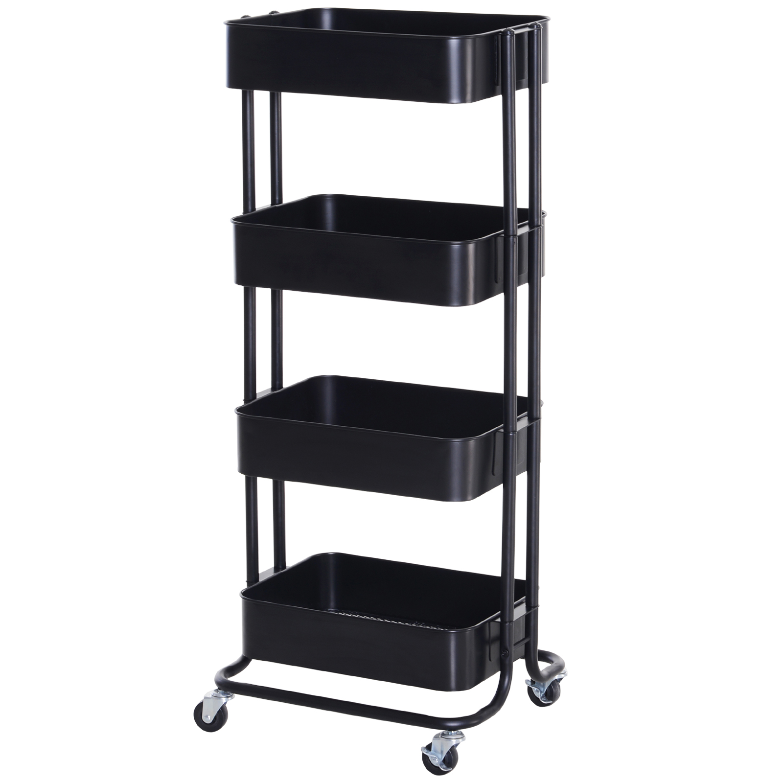4Tier Rolling Metal Kitchen Utility Cart Trolley with Storage