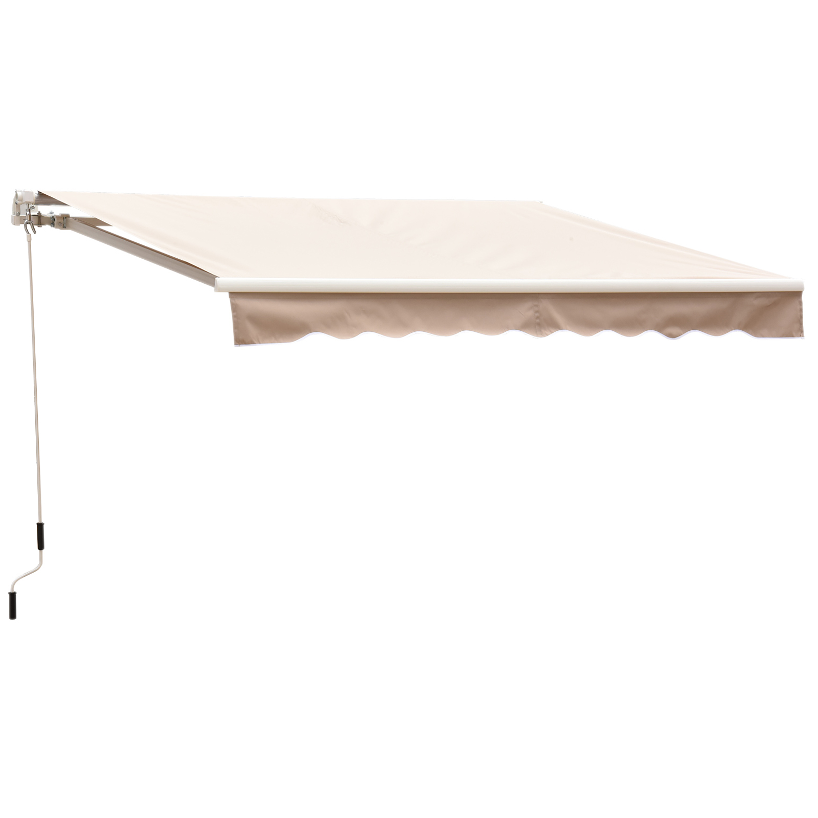 Outsunny 8' x 7' Manual Retractable Sun Shade Patio Awning / Cream Beige Outdoor Window