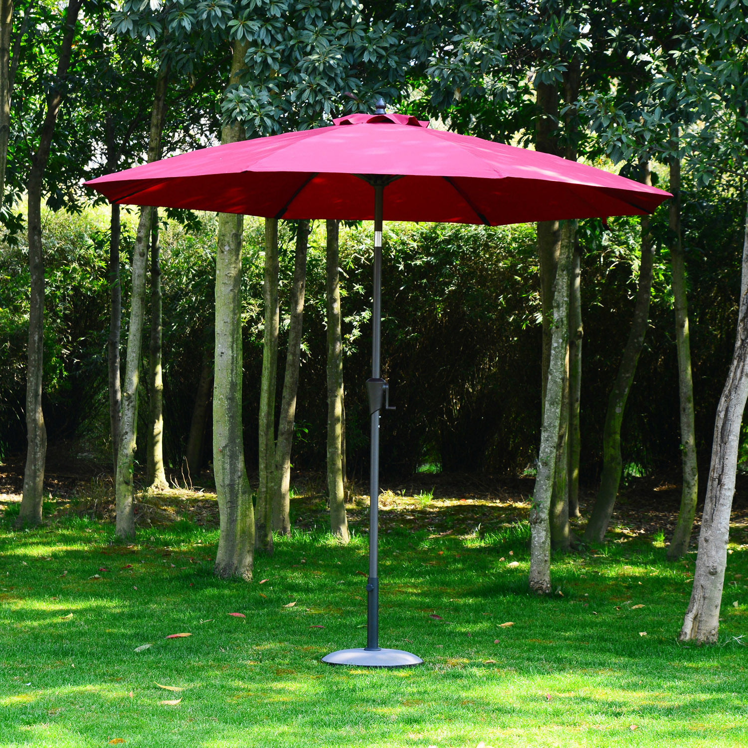 Outsunny 9' Outdoor Patio Market Umbrella Wine Red and