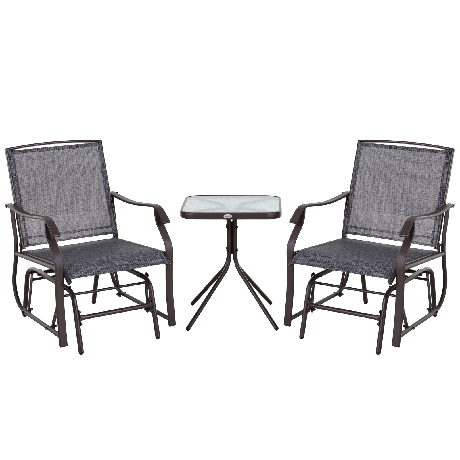 Outsunny 3 Piece Rocking Glider Chair with Table Set| Aosom.com