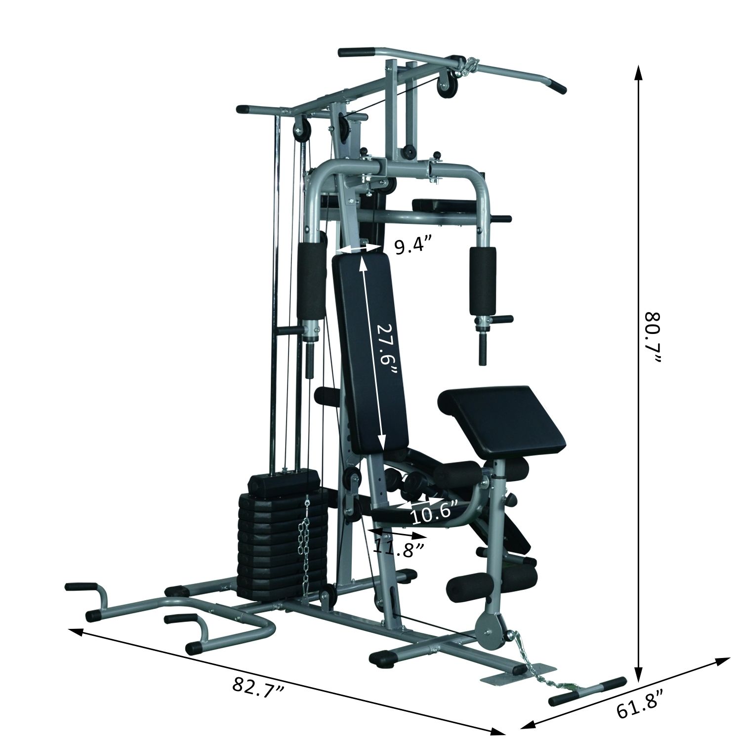 Soozier 3 In 1 Smith Machine, Multi-Functional Power Cage With Cable Crossover System, Pull Up Station, 16-Level Squat Rack And Barbell Bar, Home Gym Machine, Smith Machines - Canada