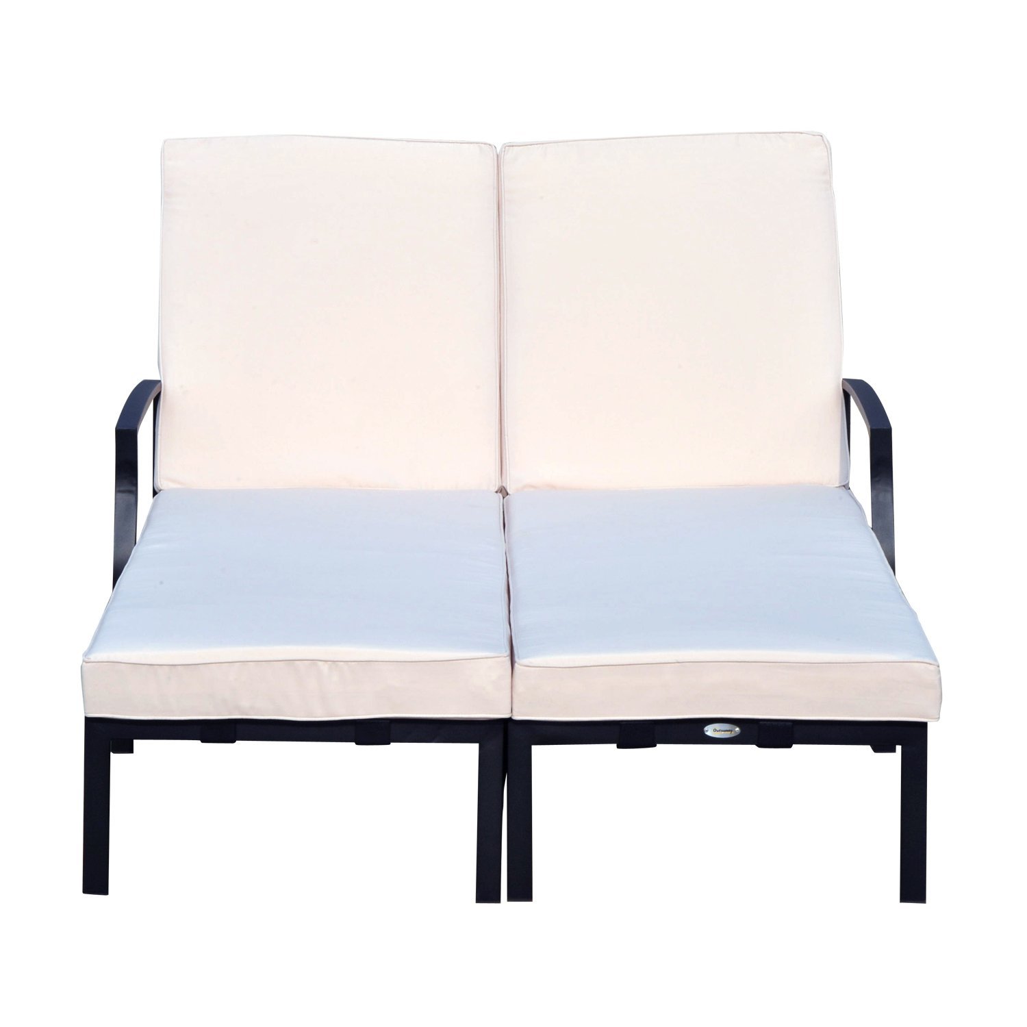 Outsunny Modern Adjustable Outdoor Patio Double Chaise Lounge Chair