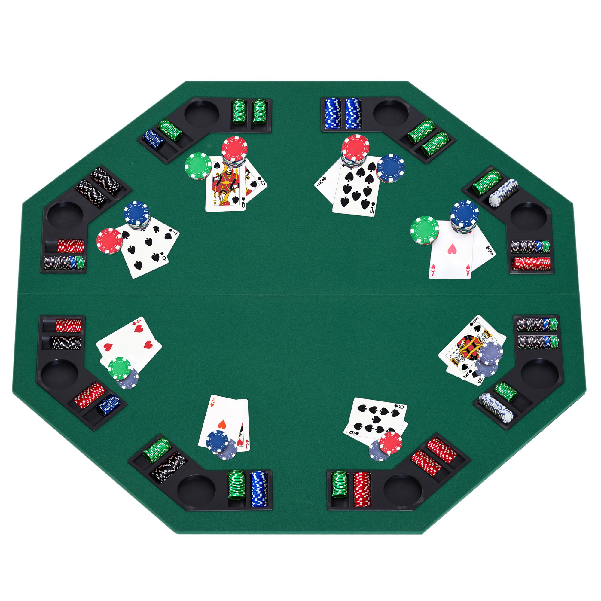 48" Deluxe Foldable Poker Table Game Tabletop with Carrying Bag
