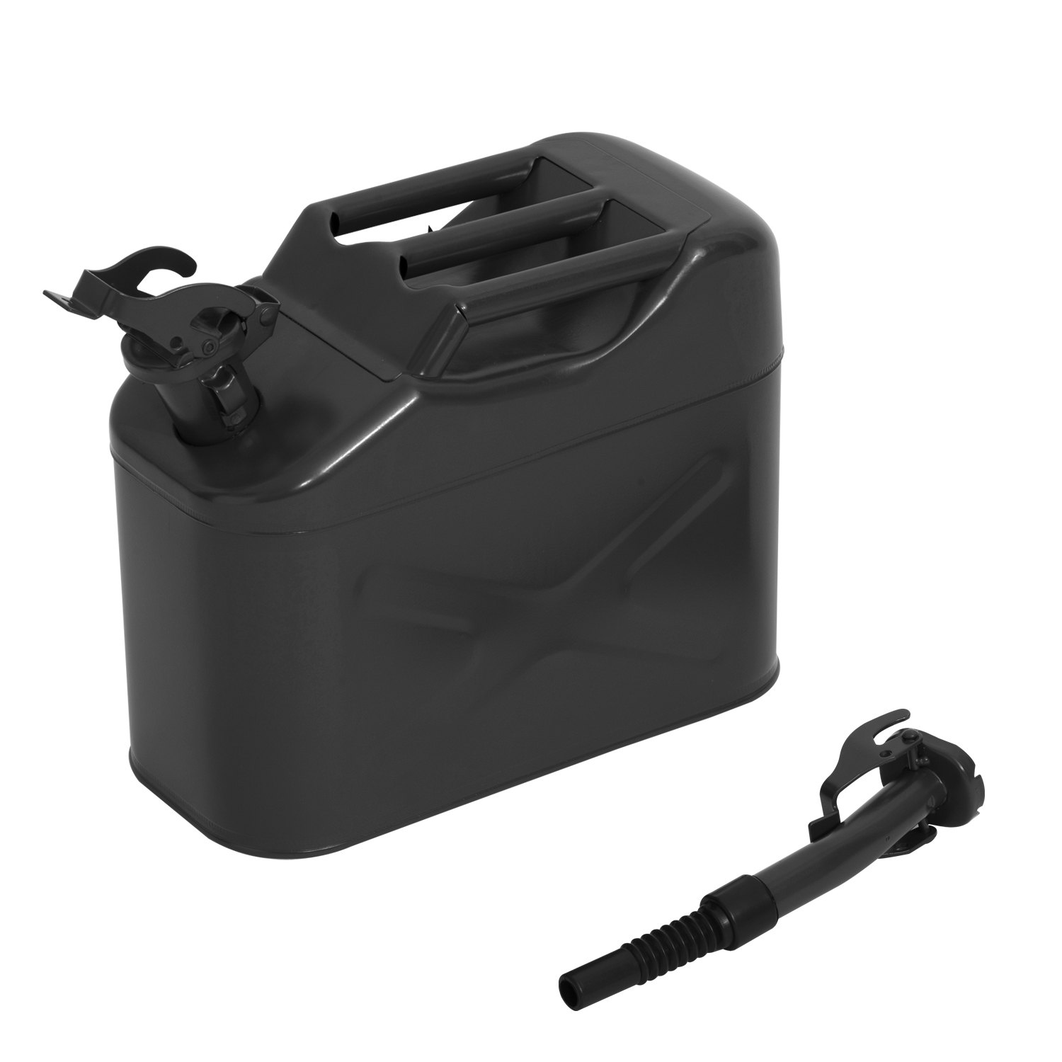 2.5 Gallon 10L Steel Jerry Can Fuel Storage Tank w/ Nozzle