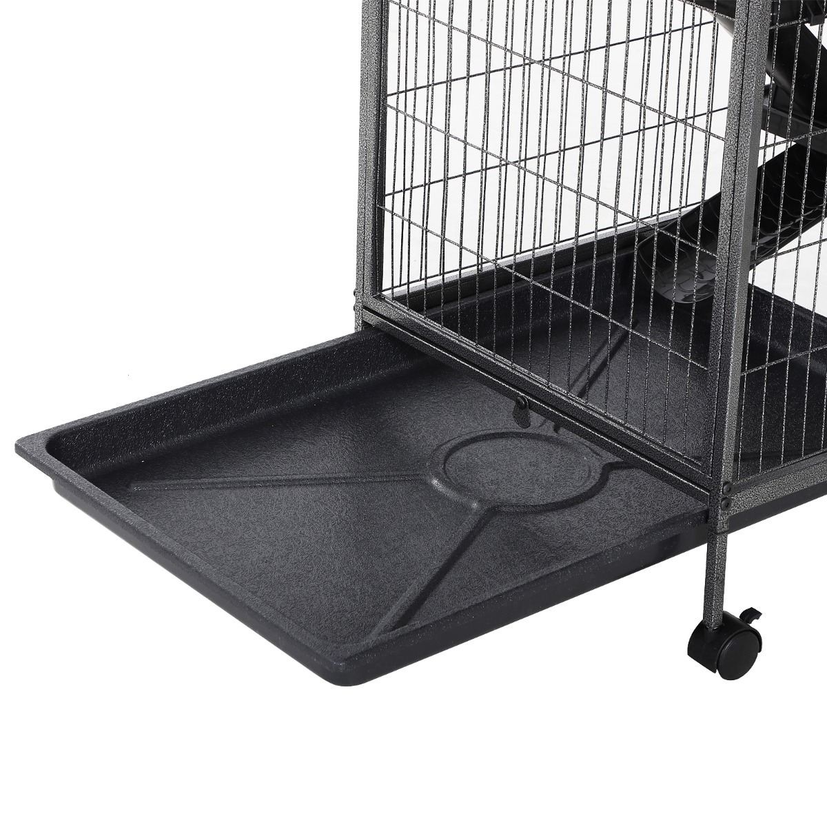Rolling Rabbit Cages PawHut Rolling Small Animal Cage Rabbit Guinea Pig Hutch Pet Play House ...