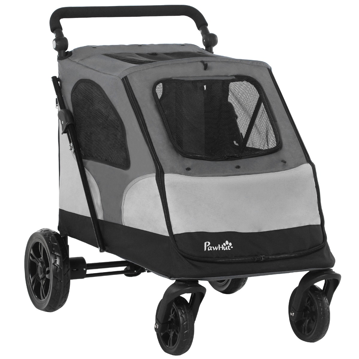 PawHut Pet Stroller Foldable Dog Cat Travel Pushchair with Adjustable