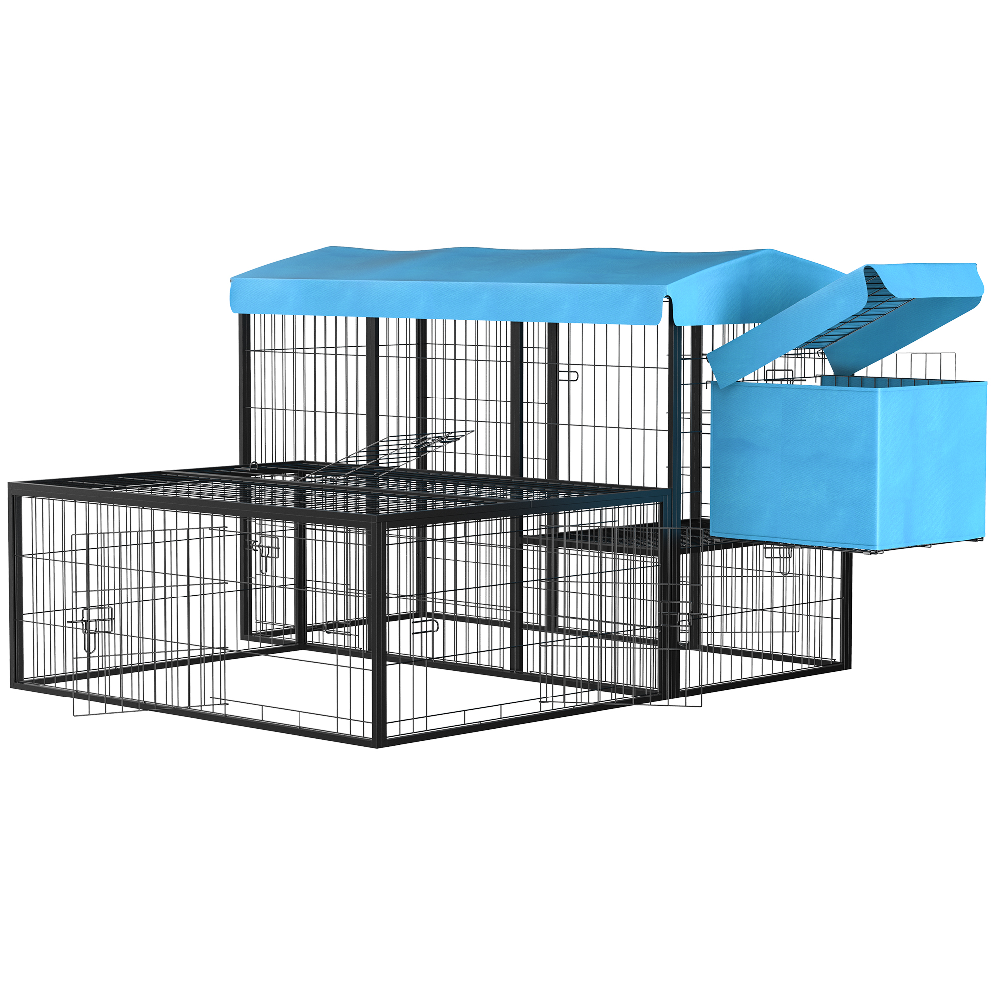 PawHut Metal Chicken Coop Outdoor Hen House Poultry Cage with Water