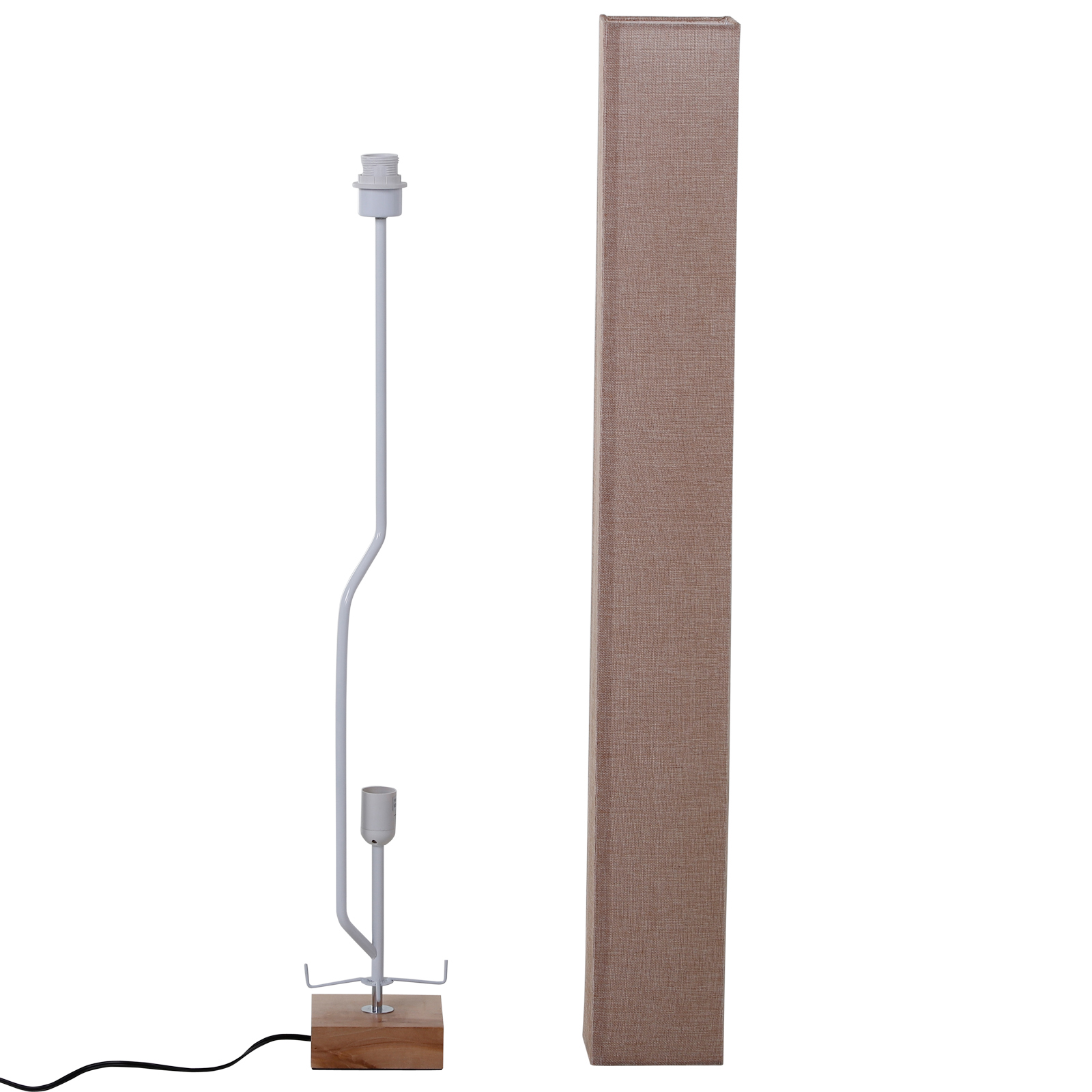 HOMCOM 48” Modern Free Standing Rectangle Floor Lamp With Fabric Linen ...