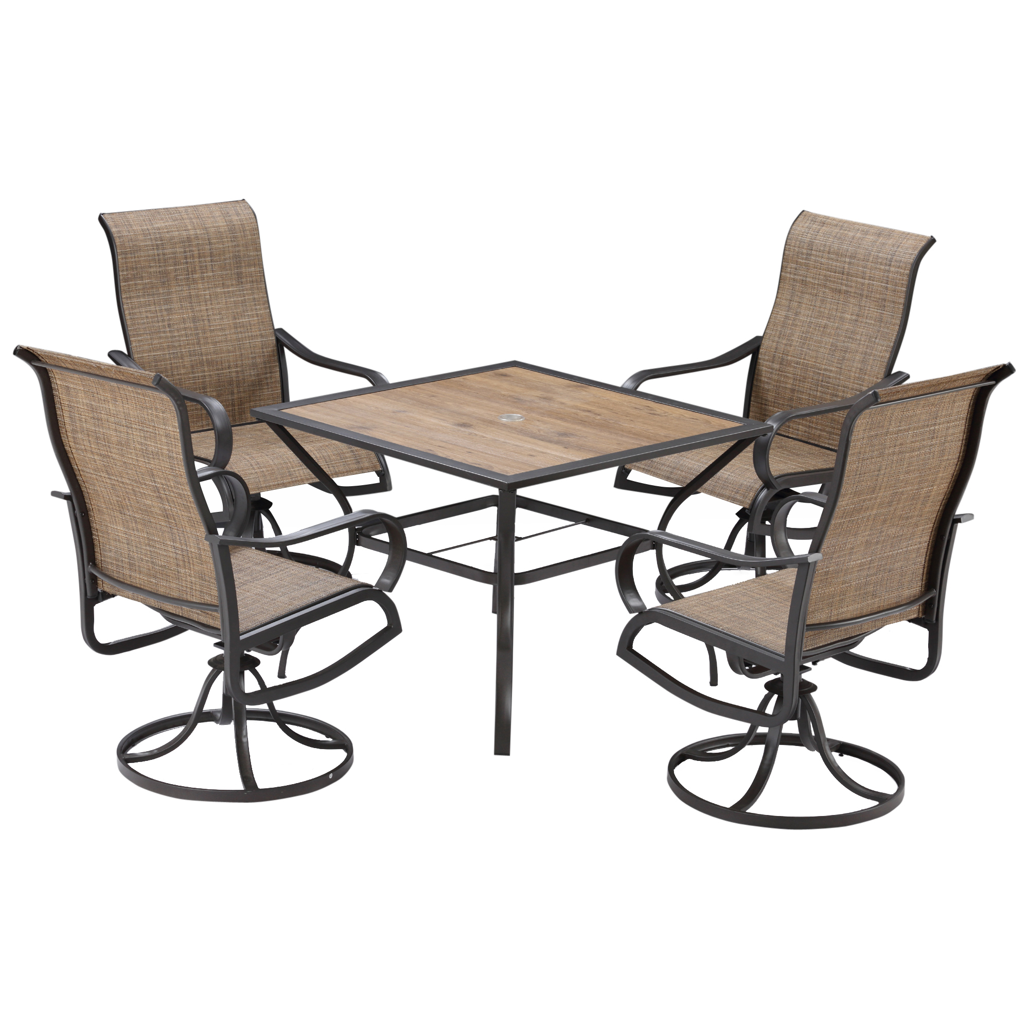 Outsunny 3 Piece Outdoor Patio Furniture Set with Glass Coffee Table 2