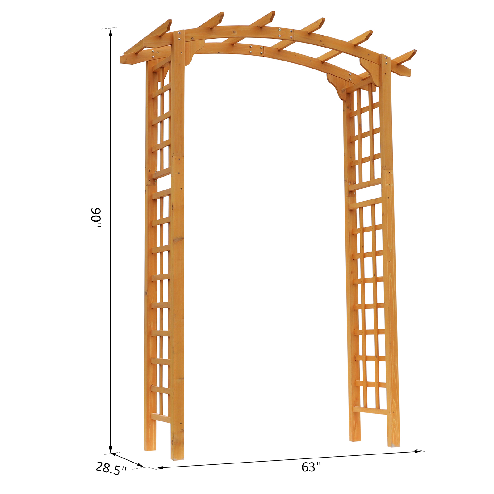 sunnyページ Outsunny 7.5' Fir Wood Round Outdoor Garden Pergola Style