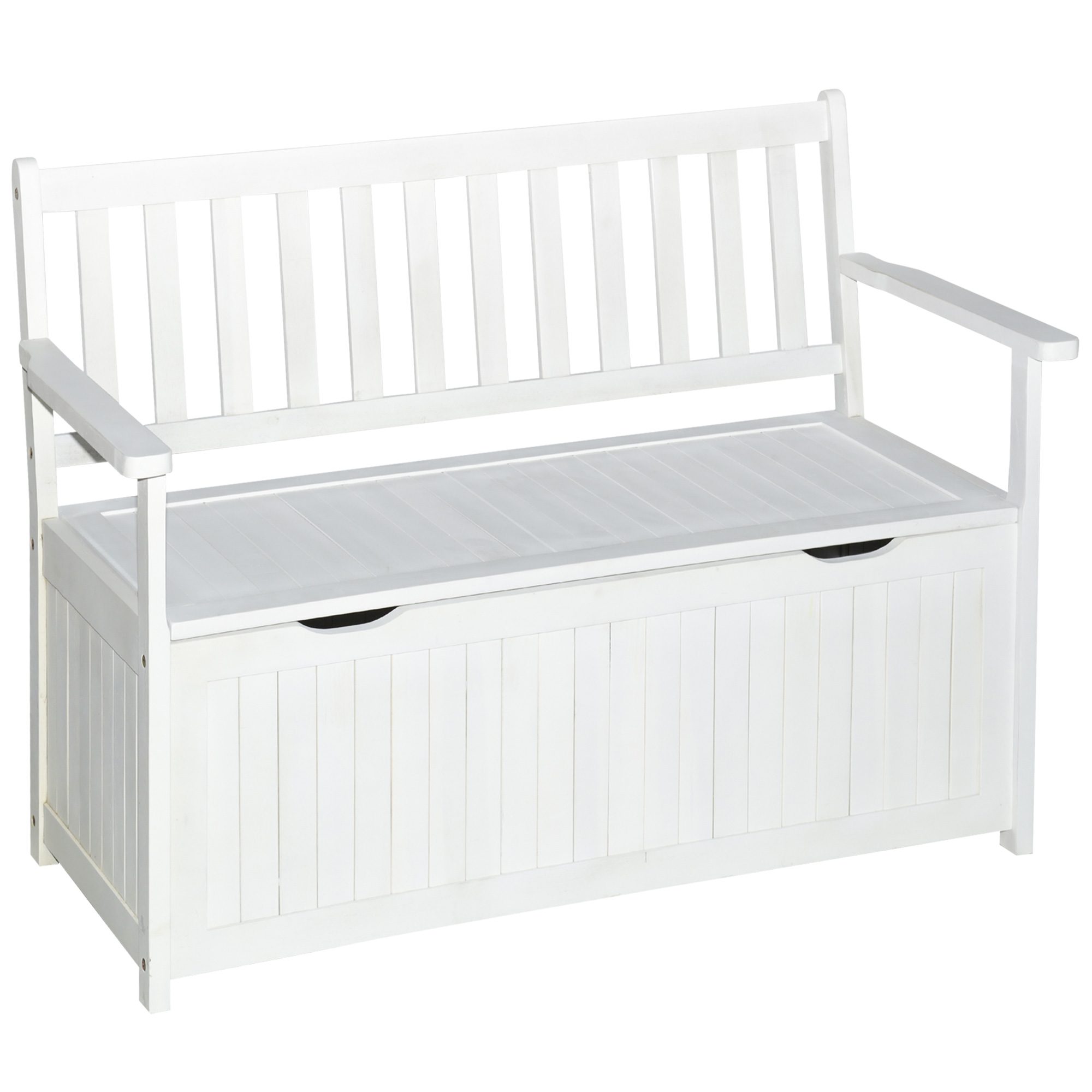 Outsunny 47 x 24 Double Seat Wooden Storage Bench Outdoor Acacia Wood Multifunction Courtyard Armchair Garden Chair Patio Armrest Bench Large Capacity Storage Box for Indoor Outdoor Outsunny 47 x 24 Double Seat Wooden Storage Bench Outdoor Acacia Wood Multifunction Courtyard Armchair Garden Chair Patio Armrest Bench Large Capacity Storage Box for Indoor Outdoor