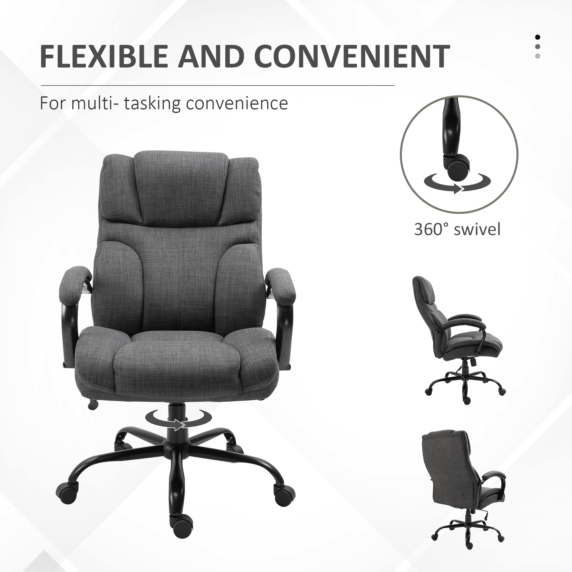 Vinsetto 500lbs Big and Tall Office Chair with Wide Seat